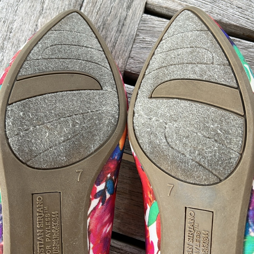 Christian Siriano Pink & Green Floral Pointed Flats - Picture 13 of 13